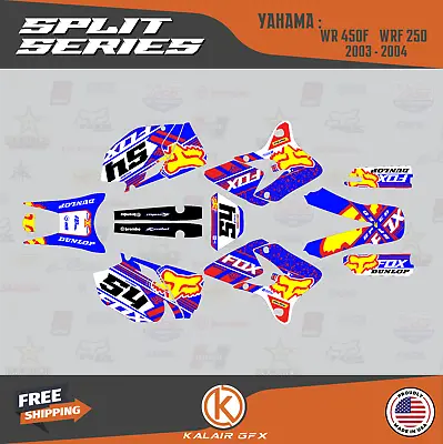 Graphics Kit For YAMAHA WR250F And WR450F Years 2003 2004 Split - Red Blue • $137.99