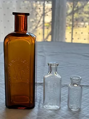 Lot 3 Vintage Antique Pharmacy Bottles Wm. R. Warner DesJardins Quack Medicine • $15