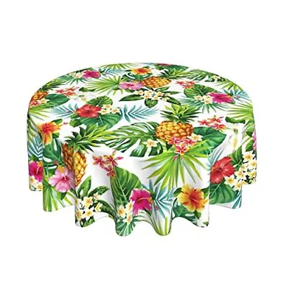 $26.91 • Buy Hawaiian Tropical Flower Round Tablecloth Washable Reusable Decoration Table ...