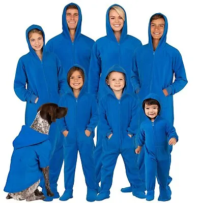 Family Matching Brilliant Blue Hoodie Fleece One Piece • $22.95