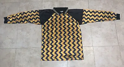 Vintage 90s Goalkeeper Soccer Jersey Padded Elbow Mens XS Colorful Vibrant Print • $14.95