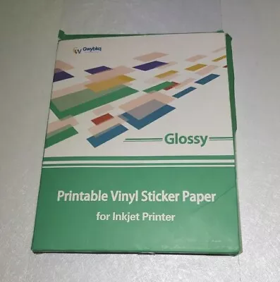 Gwybkq Sticker Paper Printable Vinyl For Inkjet Printer 50 Sheets White Glossy • $34.99