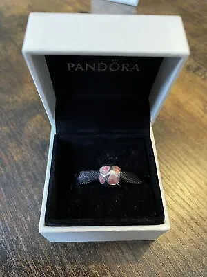 £12 • Buy Geniune Pandora Silver Love Bead Charm Pink Enamel Hearts