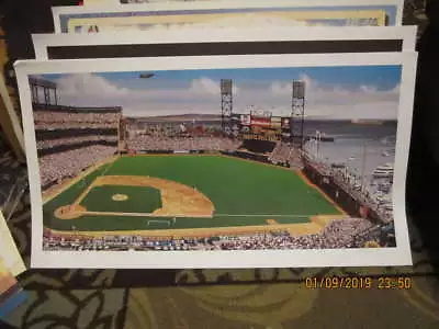 San Francisco Giants Pac Bell Park Stadium Print 18x33 186/600 Bxa • $45