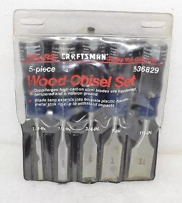 Vintage Sears Craftsman 5 Piece Wood Chisel Set With Pouch 1/4-1 1/4 #36829 EUC • $45