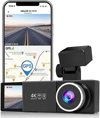$149.99 • Buy 4K Dash Cam - TEKXDD K308 With WiFi GPS Front 4K/2.5K Dash Camera For Cars,3.16
