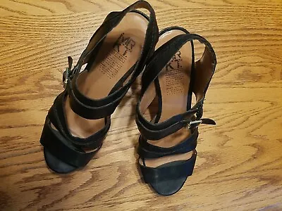 MRKT Womens Cork Platform Sandals Black Shoes Heels Size 7.5 EUC • $22.99