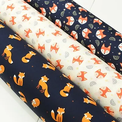 Little FOX Kids Children 100% Cotton Fabric | Quilting Clothing Metre • £3.75