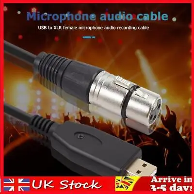 USB Microphone Cable USB Male To 3-Pin XLR Female Audio Cable Adapter (2m) • £8.99