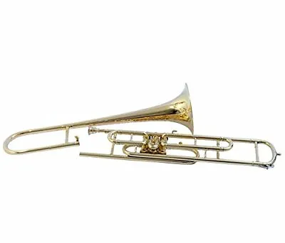 BRASS FINISH Bb VALVE TROMBONE FREE HARD CASE+MOUTHPIECE TRUMBONE. • $228.61