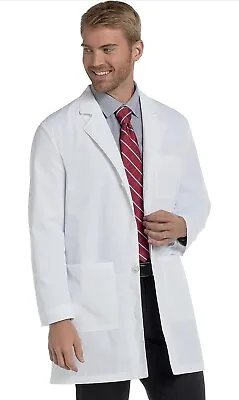 Landau Men's 4 Button Stitched Back Belt Mid Length Lab Coat - 3148 Size 56 • $23.99