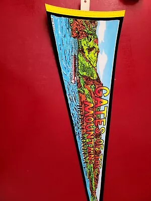 VTG Helena Montana TRAVEL SOUVENIR FELT FLAG PENNANT BANNER W/Black Boarder • $9.95