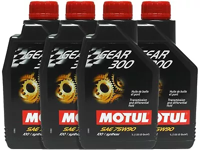 Motul 105777 GEAR 300 75W90 100% Synthetic Gear Trans Diff Oil (4 Liter) 4 Pack • $76.93