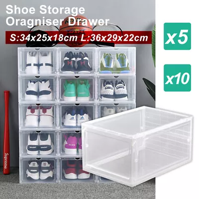 $39.99 • Buy Shoe Drawers Cases Rack Storage Hard Plastic Cabinet Boxes Organiser Drawer AU