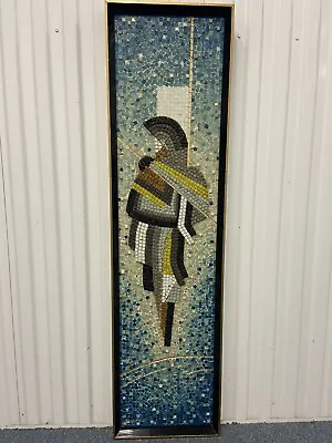 GENARO ALVAREZ (Mexican 20th Century) “Mayan Warrior” Mosaic Wall Art 1950s • $3500