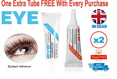 2 Pack False Eyelash Glue Strip Lash 7g Strong Adhesive Waterproof Clear/Dark • £2.99