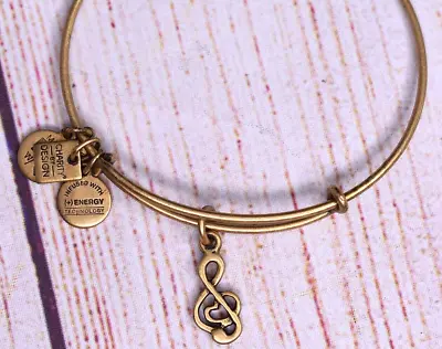 Alex And Ani VH1 Music Note Charm Gold Bangle Bracelet • $9.99