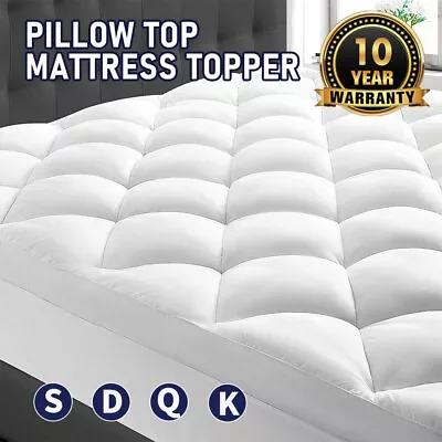 $62.99 • Buy Extra Thick Bed Pillowtop Matress Mattress Topper Protector King Single Queen D