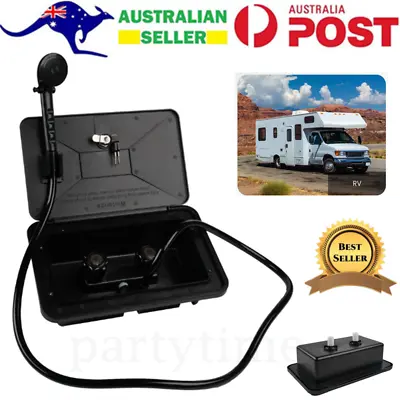 External Caravan RV Shower Box Kit Weatherproof Faucet For Camper Trailer Boat • $64.85