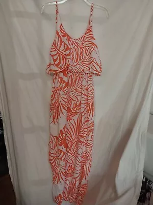 Tybee Island Clothing Company Tropical Print Maxi Dress Women’s L Beach Pool Vac • $11.86