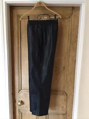 £14.99 • Buy Bnwt M&s Collection Faux Leather Black Straight Leg Trousers Uk 14 Long
