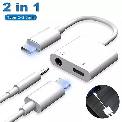 USB-C Type C To 3.5mm Headphone Jack And Charger AUX Audio Adapter Splitter AU • $8.85