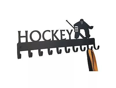 Hockey Goalie Wall Medal Rack/ Key Holder Or Storage Hanger - 10 Hooks - Display • $29.99