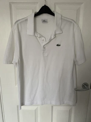 £8 • Buy Womens White Lacoste Polo Shirt Size 4 Smart Casual Short Sleeved UK 8