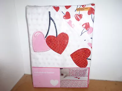 M & S Embellished Cherry Hearts Bedset Single Duvet Cover & Pillowcase - New • £17