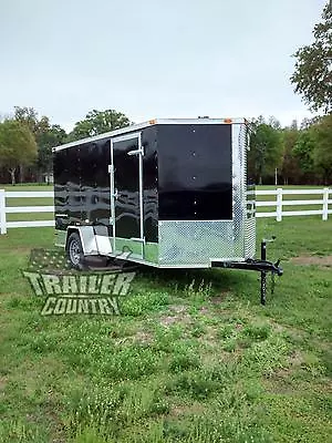 $4195 • Buy NEW 2023 6x12 6 X 12 V-Nosed Enclosed Cargo Motorcycle Trailer Ramp & Side Door