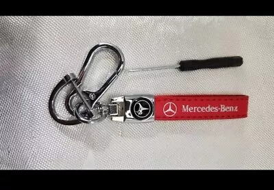 New Mercedes Benz Rare Red Genuine Leather Keychain Gift Birthday Free Shipping  • $13.99