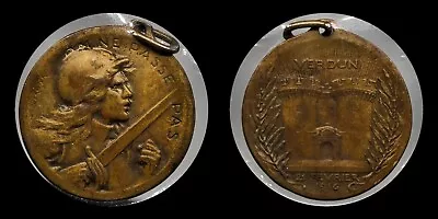 1916 Verdun Medal Bust Of Marianne With Sword Verdun's Châtel Gate France • $20