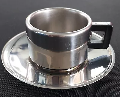 Casalinghi STO Italy Stainless Steel Espresso Cup And Saucer • $35