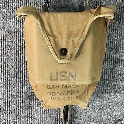 Vintage US Military USN Gask Mask Mark V Canvas Bag Bag • $15