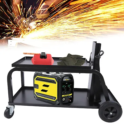 110LBS Welding Tool Cart Trolley 2 Layer Shelf For TIG MIG Welder Plasma Cutter • $63.65