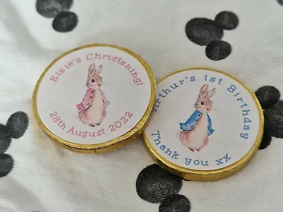 £8.49 • Buy Personalised Chocolate Coins Birthday Party Favour Christening Peter Rabbit