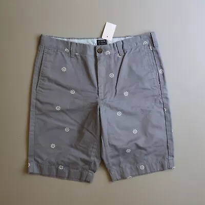 J Crew Rivington Printed Chino Shorts Nautical Ship Wheel Mens 32 Measure 33 • $20