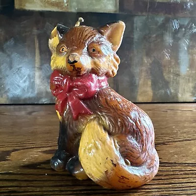 Vintage New Christmas Eve - Fox Figure Wax Candle Molded Unlit 6 Inches Bayberry • $18.82