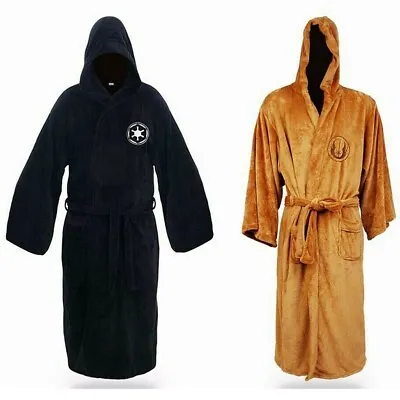 Star Wars Hooded Bath Robe Jedi Knight Galactic Empire Logo Bathrobe Cloak • $38.37