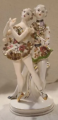 Large Vintage Porcelain Venetian Ballet Couple Figurine Stunning! • $89.99
