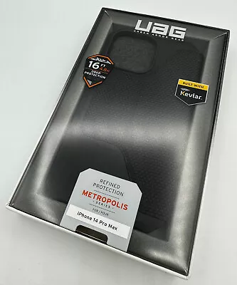 UAG Metropolis Tough Folio Case For  IPhone 14 Pro Max -Made With Kevlar- Black • £34.99