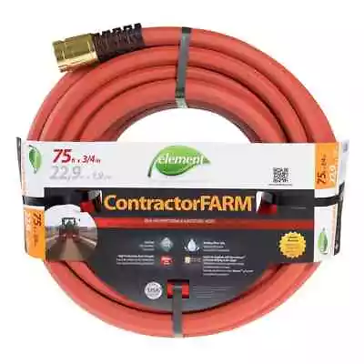 Element Contractor/FARM Water Hose 3/4  X 75  Heavy-Duty Lead-Free Coiled Rubber • $58.45