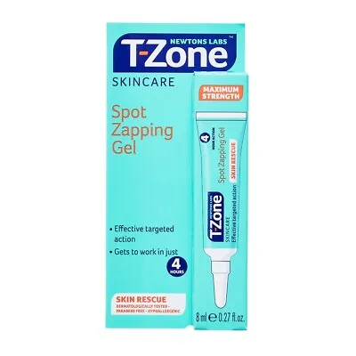 T-zone Spot Zapping Gel Antibacterial Acne Skin Tea Tree Witch Hazel Newton Labs • £3.95