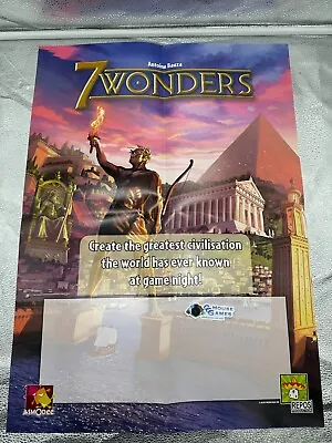 Asmodee - Repos Prod. 7 Wonders Game Promotional Poster Blank Retail *CCGHouse* • $24.99