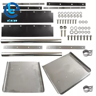 Quarter Fender Set 24  X 24  Stainless Steel Semi Truck With Tubes And Brackets • $107.88