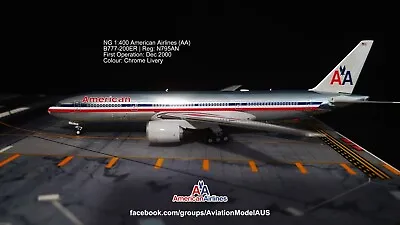 NG 1:400 American Airlines (AA) B777-200ER N795AN (Chrome Livery) • $77.05