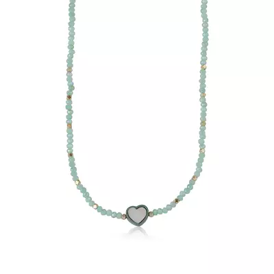 Ladies Beaded Necklace With Heart Charm REBECCA By Big Metal London 2817 • £9.75