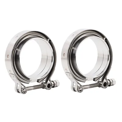 2.75  V Band Clamp With Flange Male Female Stainless Steel Joins 2.75  OD 2Pcs • $39.99