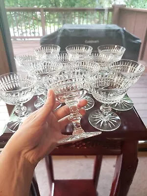 Set (12) Sherbet Champagne 4-1/4  Tall Glasses Crystal Cut Seneca Renaissance • $84.95