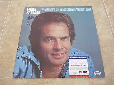 Merle Haggard & Strangers Signed Im Always On A Mountain LP Record PSA Certified • $229.99